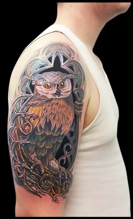 Tattoos - Owl in an Alcove Cover Up - 79378